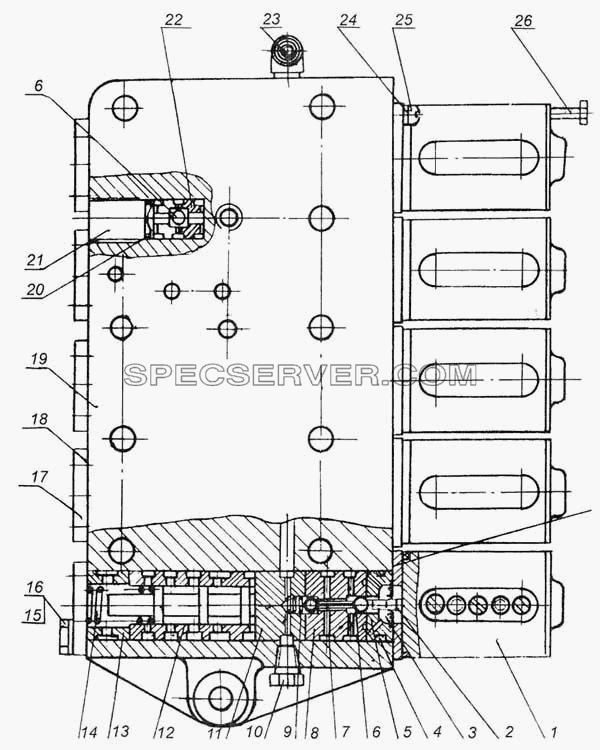 Коробка золотниковая 7505-1712252-20 для МоАЗа-7505 (список запасных частей)