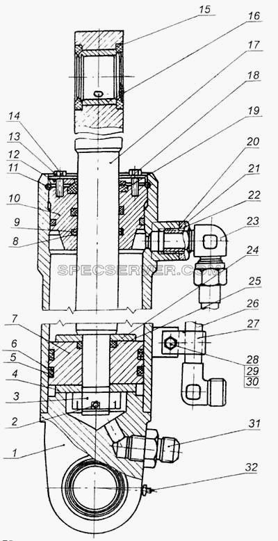 Гидроцилиндр 7505-3405005 для МоАЗа-7505 (список запасных частей)