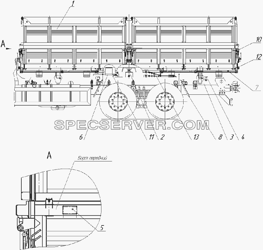 45144-8600001 Самосвальная установка для НефАЗа-45144-8600001 (список запасных частей)