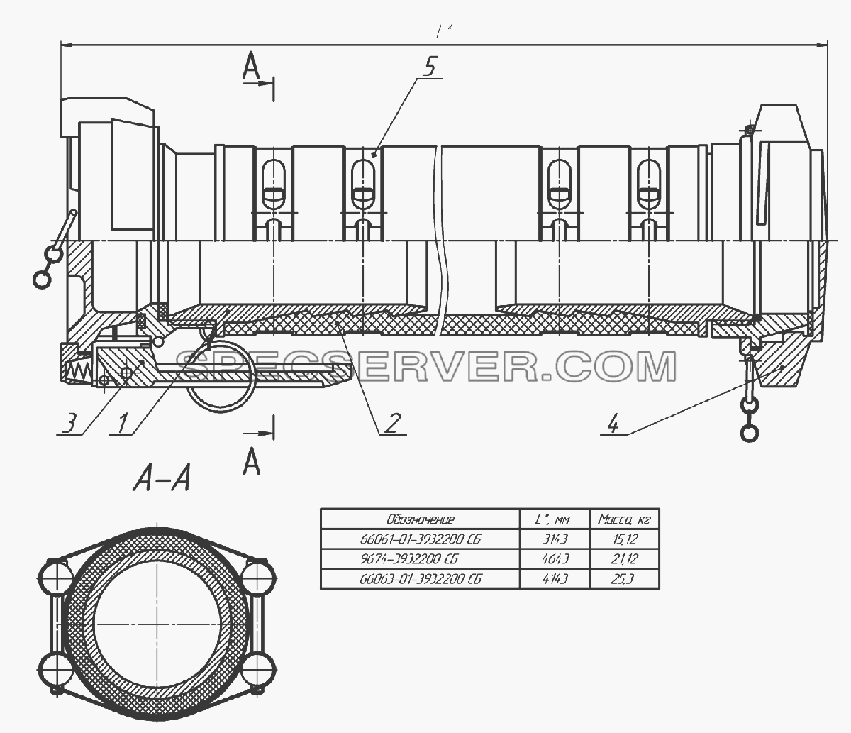 66061-01-3932200, 66063-01-3932200, 9674-3932200 Рукав для НефАЗа-66063 (64, 65) (список запасных частей)