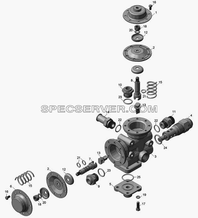 5511-8607010  Кран управления для НефАЗа-6606 (список запасных частей)