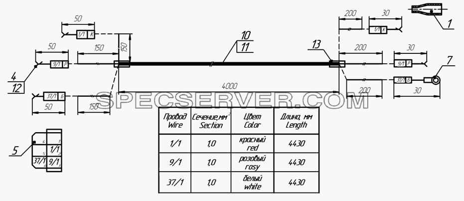 66052-01-3724010-17 Жгут основной для НефАЗа-6606 (список запасных частей)