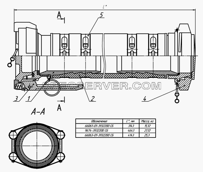 66061-01-3932200, 66063-01-3932200, 9674-3932200 Рукав для НефАЗа-6606 (список запасных частей)