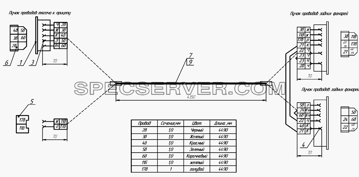 Жгут основной 8560-3724020 для НефАЗа-8560 (2008) (список запасных частей)