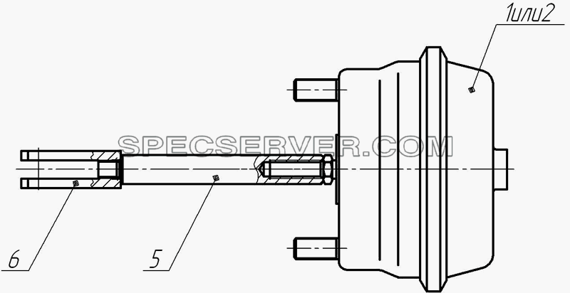96741-3519210-20 Доработка тормозной камеры тип 24, 96741-3519110-20 Доработка тормозной камеры тип 20 для НефАЗа-93341-20 (21) (список запасных частей)