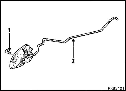 2. Внутрення ручка привода замка передней двери Renault Kangoo 1997-2007
