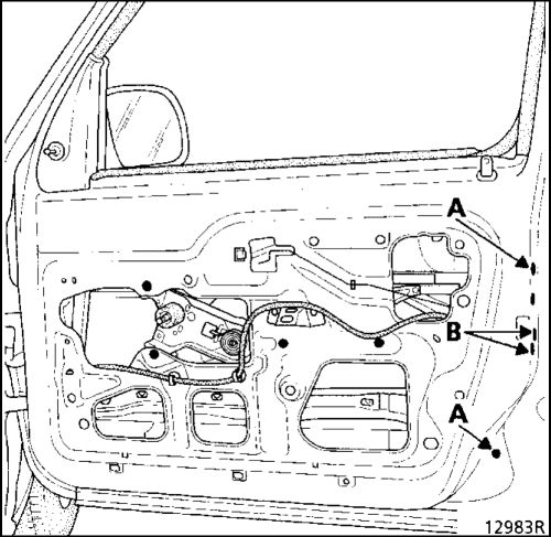 4. Замок передней двери Renault Kangoo 1997-2007