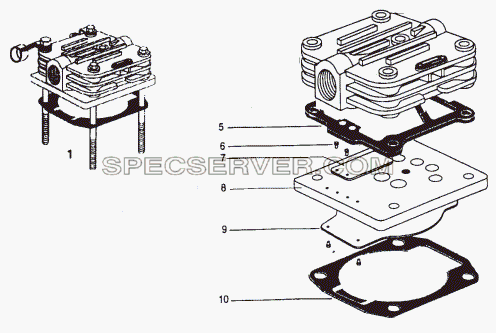 AIR COMPRESSOR HEAD (REED VALVE TYPE) 94 DIA для LP/LPT 613 LHD (список запасных частей)