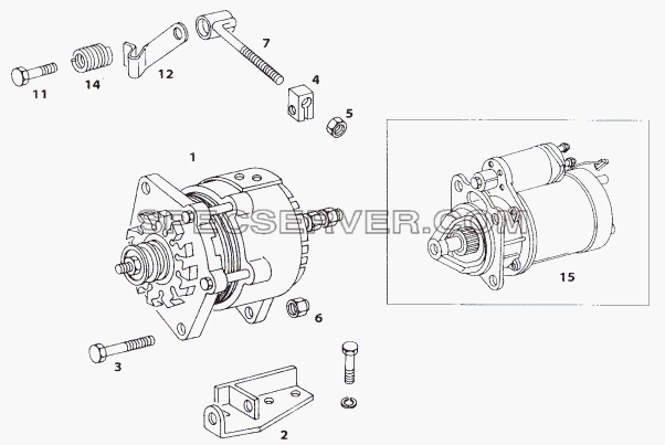 ALTERNATOR AND STARTER для LP/LPT 613 LHD (список запасных частей)