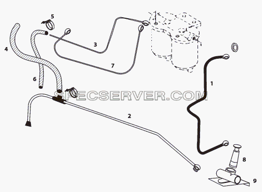 FUEL FEED AND LEAKAGE LINE (EURO II) для LP/LPT 613 LHD (список запасных частей)