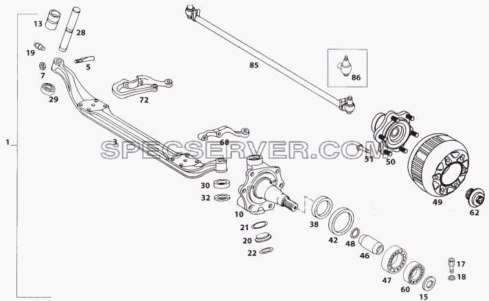 FRONT AXLE для LP/LPT 613 LHD (список запасных частей)