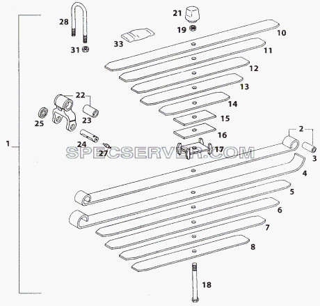 REAR SPRING (For LPT 613) для LP/LPT 613 LHD (список запасных частей)