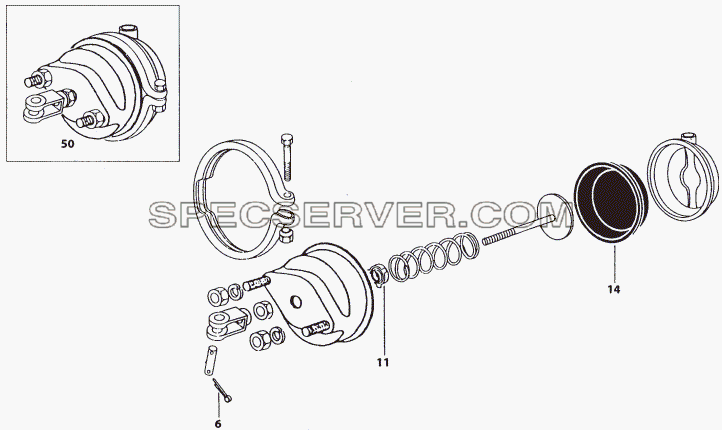 FRONT BRAKE CHAMBER для LP/LPT 613 LHD (список запасных частей)