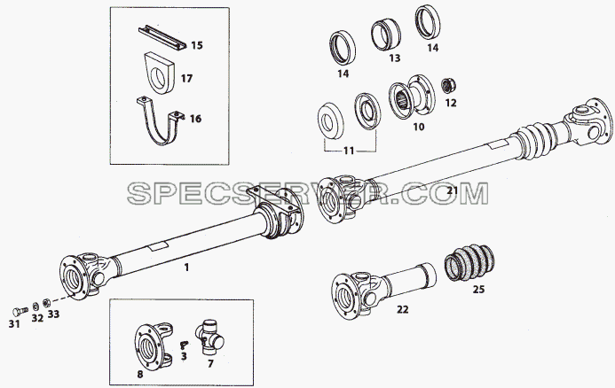 PROPELLER SHAFT для LP/LPT 613 LHD (список запасных частей)