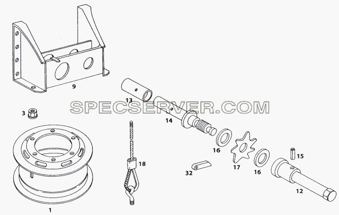 SPARE WHEEL CARRIER для LP/LPT 613 LHD (список запасных частей)