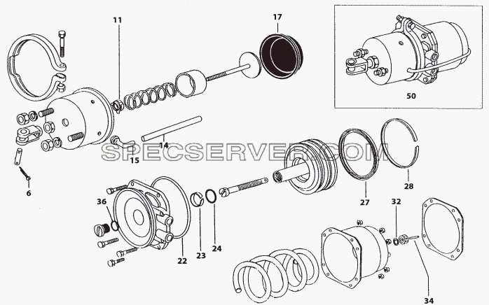 REAR BRAKE ACTUATOR для LP/LPT 613 LHD (список запасных частей)