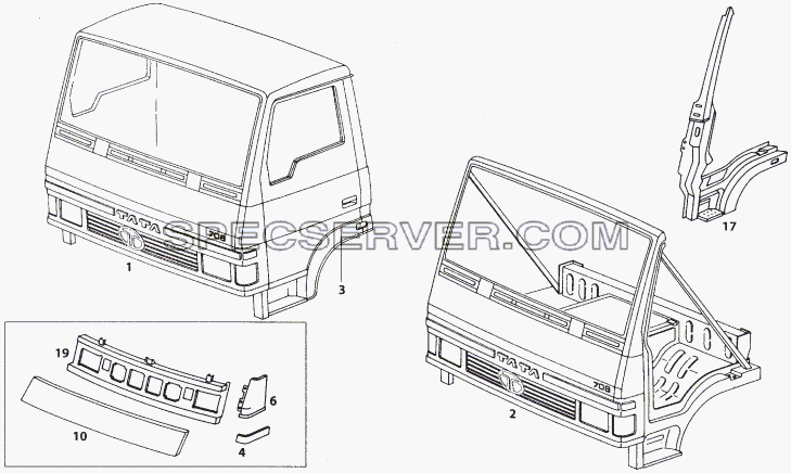 CAB/COWL для LP/LPT 613 LHD (список запасных частей)