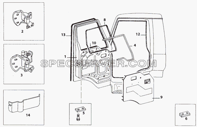 DOOR (LPT 613) для LP/LPT 613 LHD (список запасных частей)