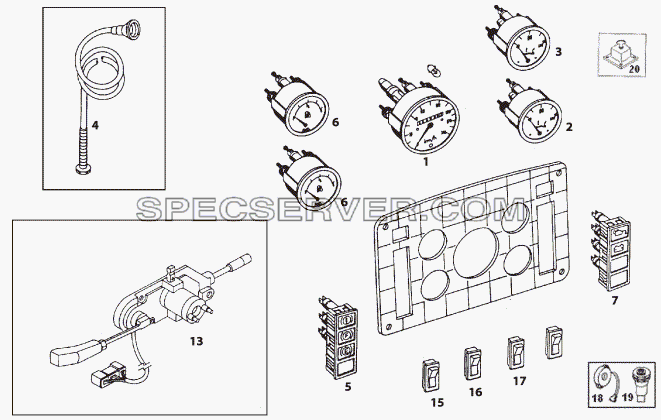 INSTRUMENTS для LP/LPT 613 LHD (список запасных частей)