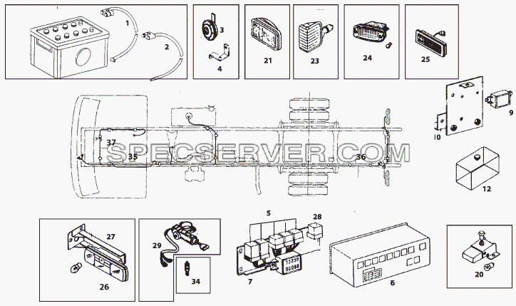 LIGHT AND SIGNAL для LP/LPT 613 LHD (список запасных частей)