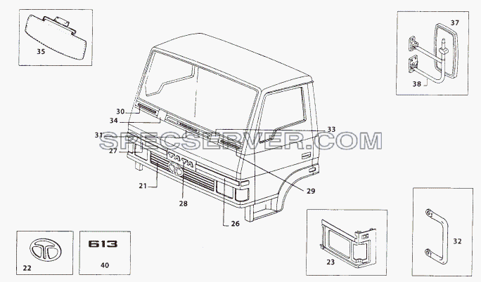 INTERNAL AND EXTERNAL FITMENTS для LP/LPT 613 LHD (список запасных частей)