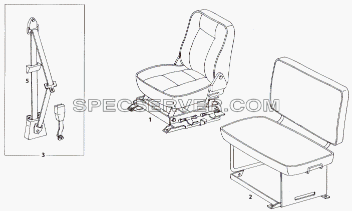 SEAT AND SEAT BELTS для LP/LPT 613 LHD (список запасных частей)