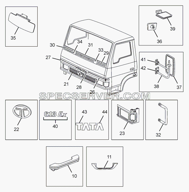 INTERNAL AND EXTERNAL FITMENTS для LPT 613/34 WB Euro III (список запасных частей)