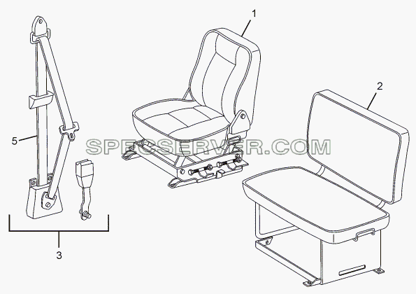 SEAT AND SEAT BELTS для LPT 613/34 WB Euro III (список запасных частей)