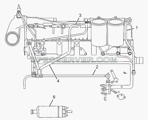 FUEL FEED AND LEAKAGE LINE для LPT 613/34 WB Euro III (список запасных частей)