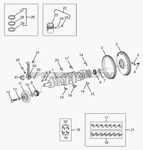 MOVING PARTS для LPT 613/34 WB Euro III (список запасных частей)