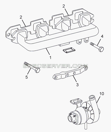 EXHAUST MANIFOLD AND TURBOCHARGER для LPT 613/34 WB Euro III (список запасных частей)