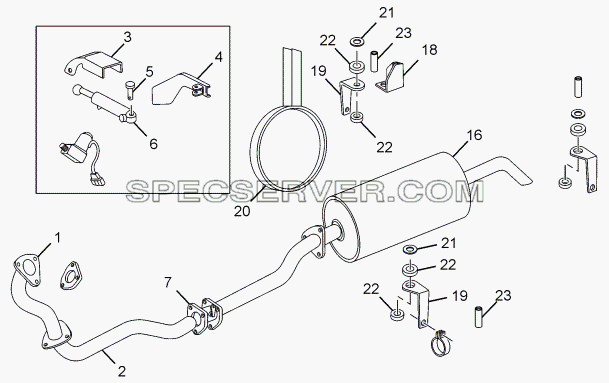 EXHAUST SYSTEM для LPT 613/34 WB Euro III (список запасных частей)