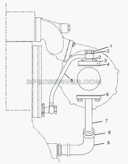 OIL PIPING FOR TURBOCHARGER для LPT 613/34 WB Euro III (список запасных частей)