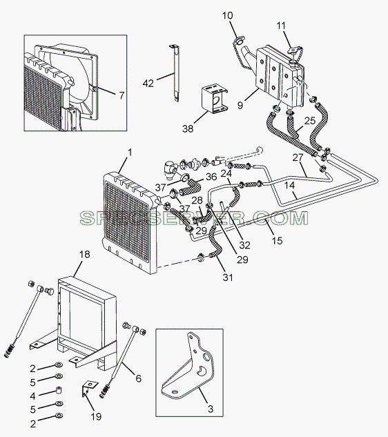RADIATOR AND FITMENTS для LPT 613/34 WB Euro III (список запасных частей)