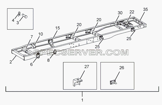 FRAME для LPT 613/34 WB Euro III (список запасных частей)
