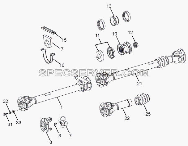 PROPELLER SHAFT для LPT 613/34 WB Euro III (список запасных частей)