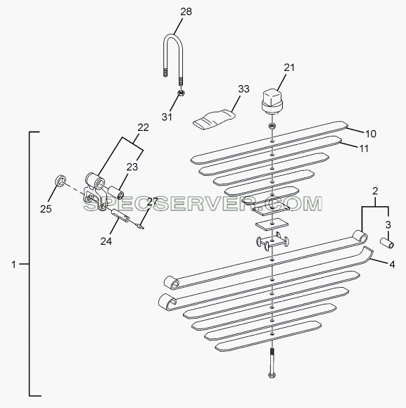REAR SPRING для LPT 613/34 WB Euro III (список запасных частей)