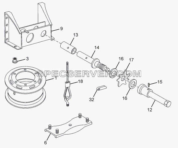 SPARE WHEEL CARRIER для LPT 613/34 WB Euro III (список запасных частей)