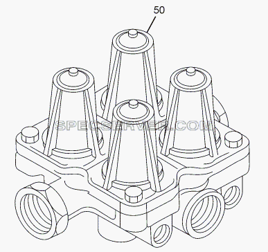 QUADRUPLE SYSTEM PROTECTION VALVE для LPT 613/34 WB Euro III (список запасных частей)