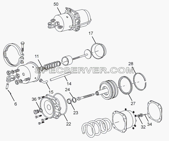 REAR BRAKE ACTUATOR для LPT 613/34 WB Euro III (список запасных частей)