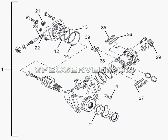 POWER STEERING GEAR BOX (ZF) для LPT 613/34 WB Euro III (список запасных частей)