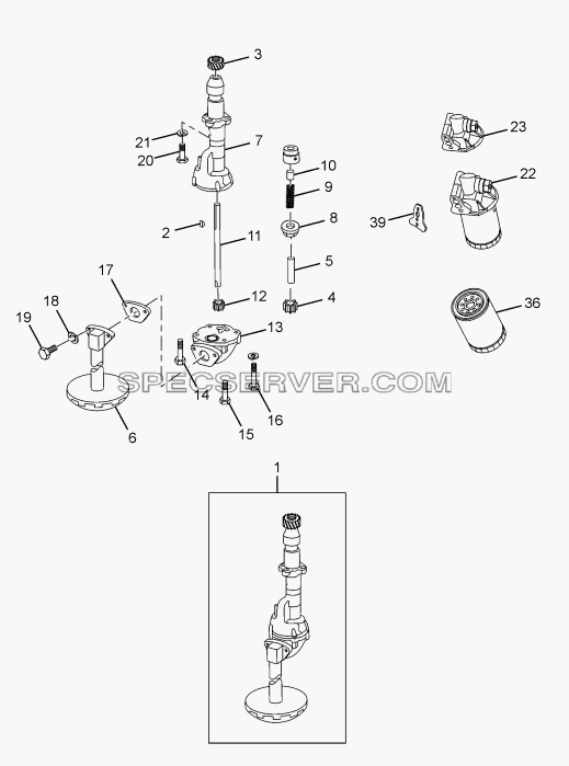 OIL PUMP для SFC 407 LHD Euro II (список запасных частей)