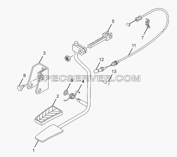 ACCELERATOR CONTROLS для SFC 407 LHD Euro II (список запасных частей)