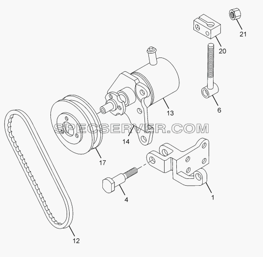 POWER STEERING PUMP MOUNTING для SFC 407 LHD Euro II (список запасных частей)
