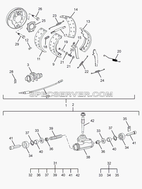 REAR WHEEL BRAKES для SFC 407 LHD Euro II (список запасных частей)