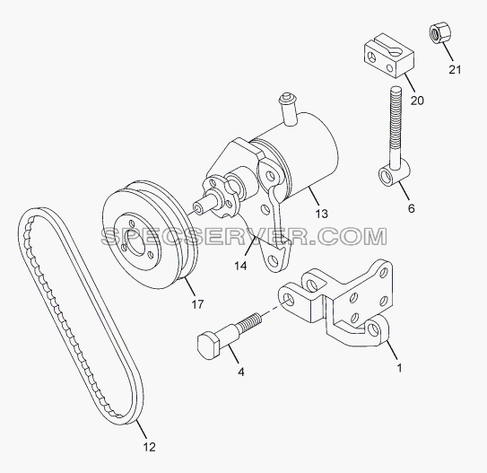 POWER STEERING PUMP MOUNTING 357175, 357174 для SFC 407 LHD Euro II (список запасных частей)