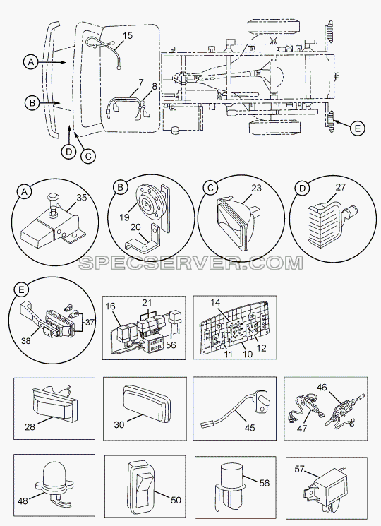 ELECTRICAL EQUIPMENTS 357172 для SFC 407 LHD Euro II (список запасных частей)