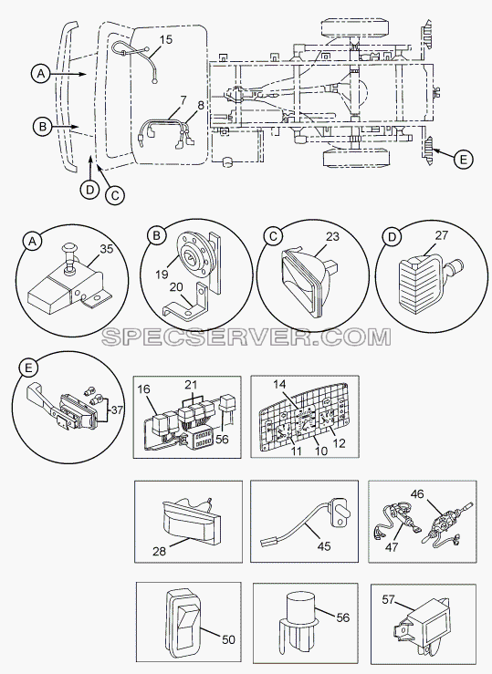 ELECTRICAL EQUIPMENTS 357173 для SFC 407 LHD Euro II (список запасных частей)