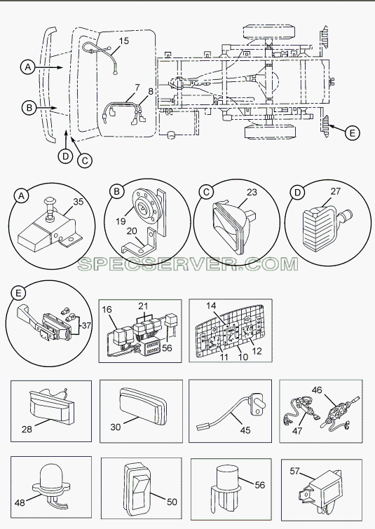 ELECTRICAL EQUIPMENTS 357174 для SFC 407 LHD Euro II (список запасных частей)