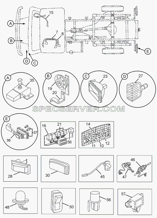 ELECTRICAL EQUIPMENTS 357175 для SFC 407 LHD Euro II (список запасных частей)